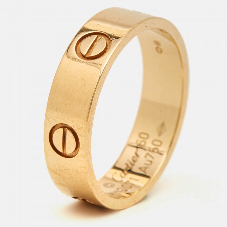 Pre Owned Cartier Love 18k Yellow Gold Ring  Size 60