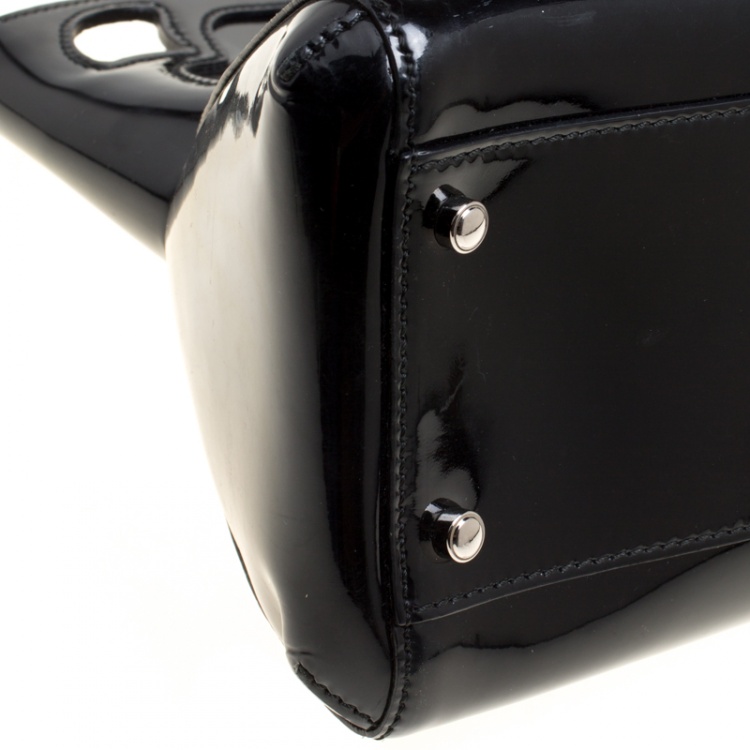 Pre Owned Cartier Black Patent Leather Large Marcello de Cartier Bag