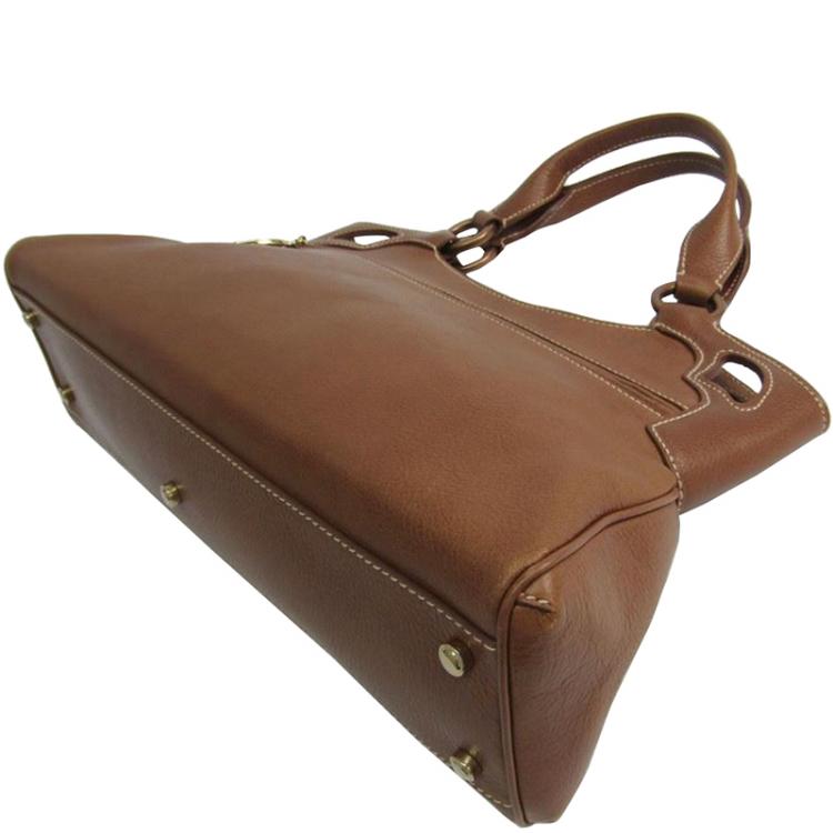 Pre Owned Cartier Brown Leather Marcello de Cartier Satchel Bag