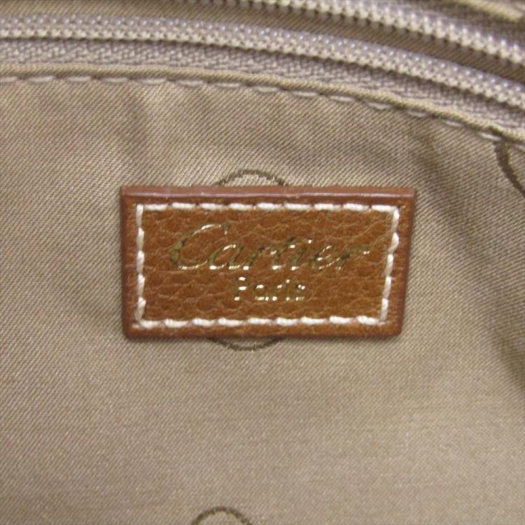 Pre Owned Cartier Brown Leather Marcello de Cartier Satchel Bag