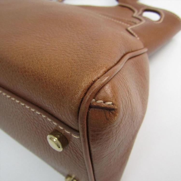 Pre Owned Cartier Brown Leather Marcello de Cartier Satchel Bag