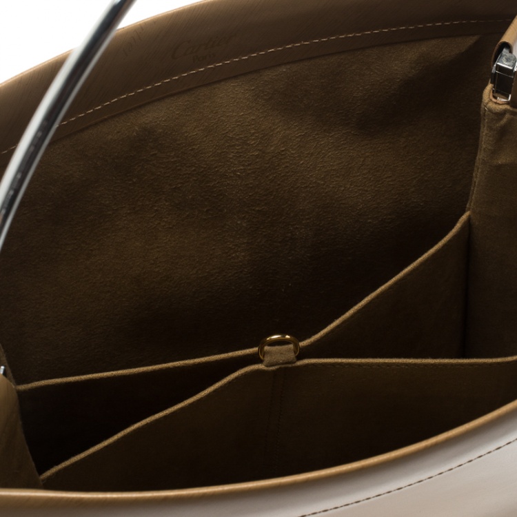 Pre Owned Cartier Brown Leather Trinity Bag