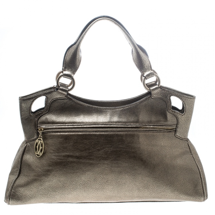 Pre Owned Cartier Gold Leather Marcello de Cartier Tote