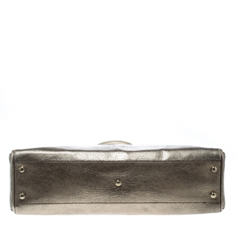 Pre Owned Cartier Gold Leather Marcello de Cartier Tote