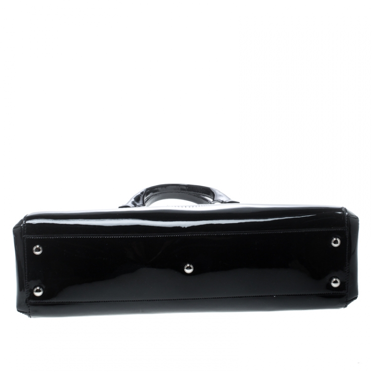 Pre Owned Cartier Black Patent Leather Small Marcello de Cartier Bag