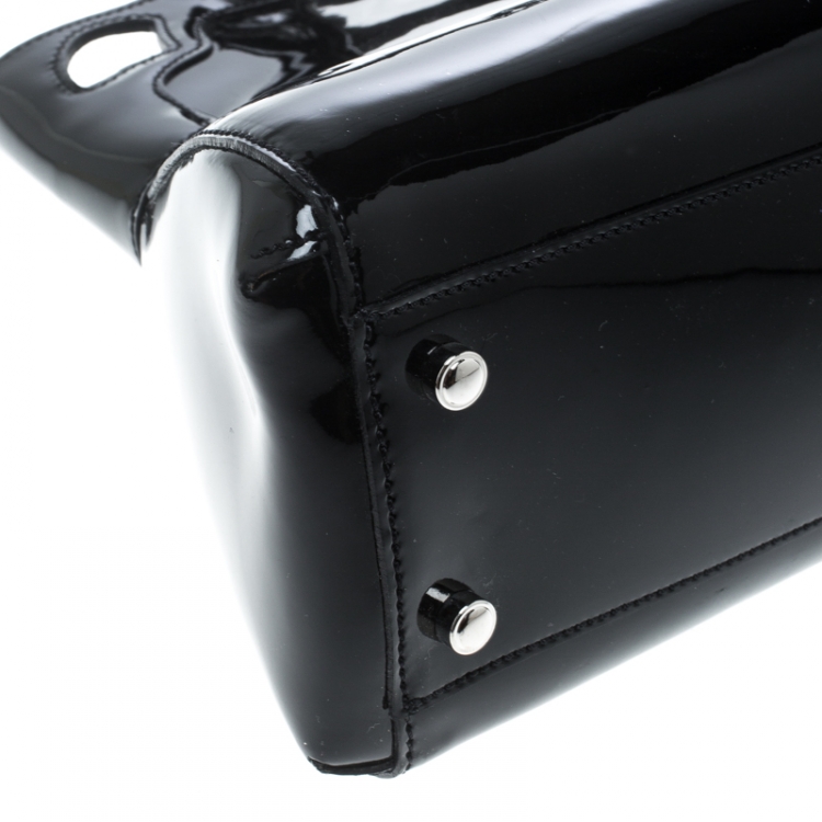 Pre Owned Cartier Black Patent Leather Small Marcello de Cartier Bag
