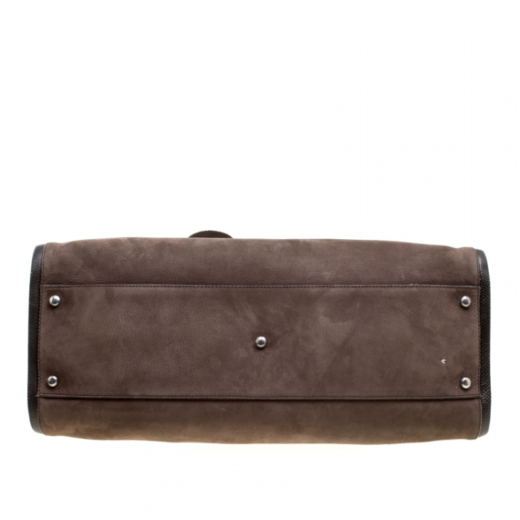 Pre Owned Cartier Brown Suede Nubuck Medium Marcello de Cartier Bag