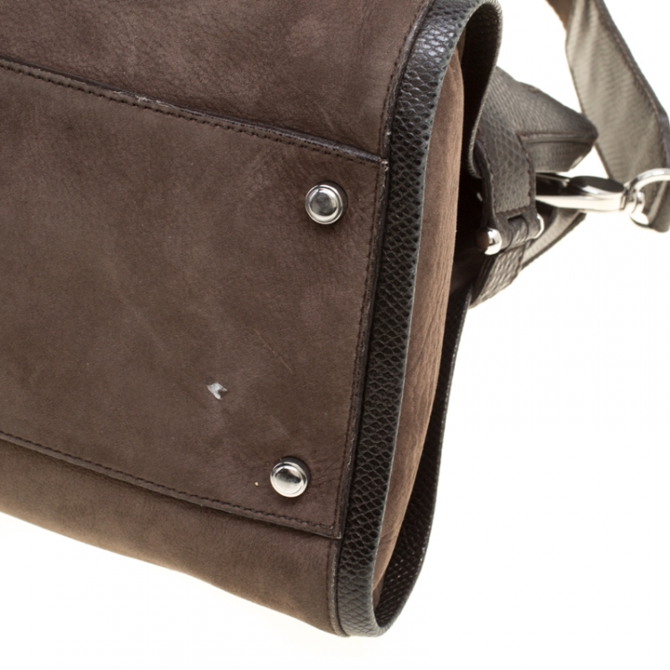 Pre Owned Cartier Brown Suede Nubuck Medium Marcello de Cartier Bag