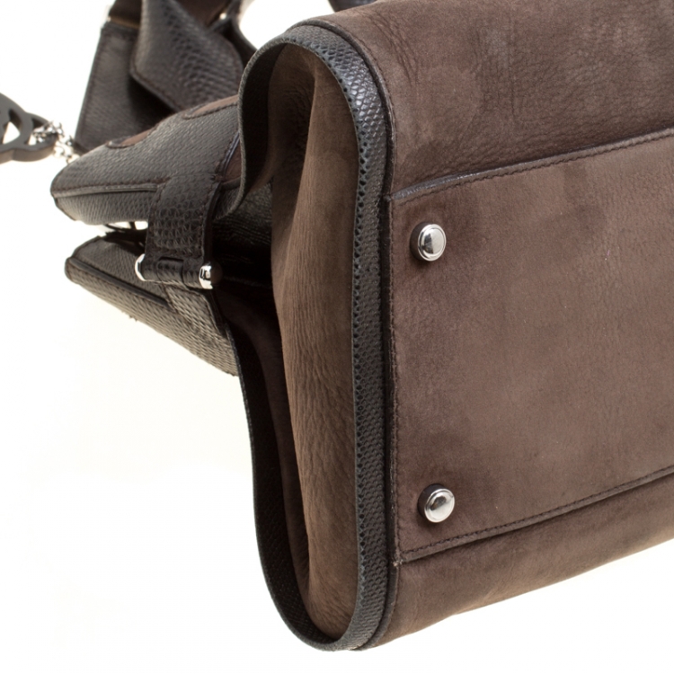 Pre Owned Cartier Brown Suede Nubuck Medium Marcello de Cartier Bag