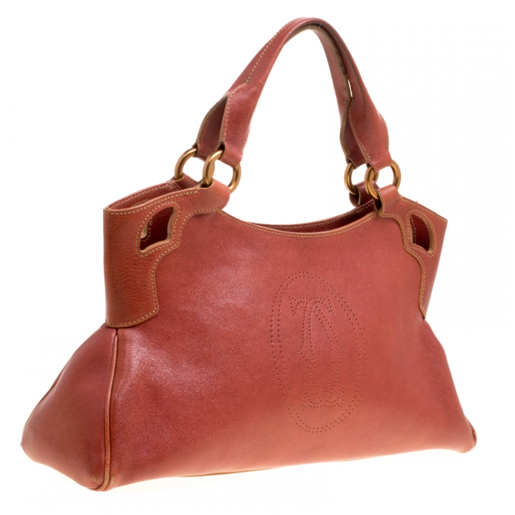 Pre Owned Cartier Red Leather Marcello de Cartier Tote