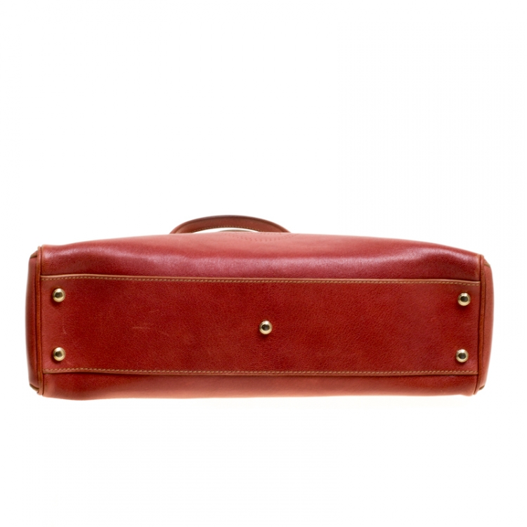 Pre Owned Cartier Red Leather Marcello de Cartier Tote