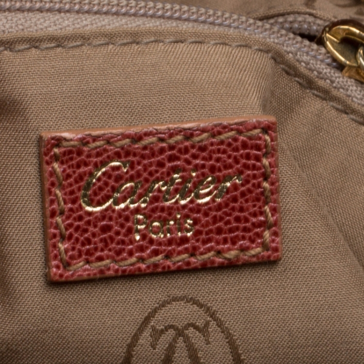 Pre Owned Cartier Red Leather Marcello de Cartier Tote