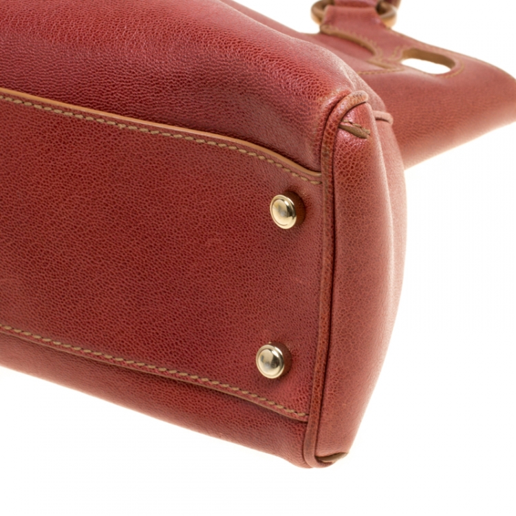 Pre Owned Cartier Red Leather Marcello de Cartier Tote