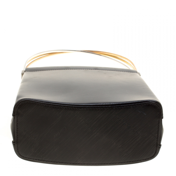 Pre Owned Cartier Black Leather Small Trinity Bag