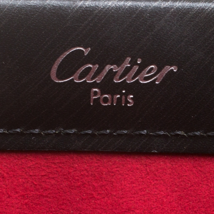 Pre Owned Cartier Black Leather Small Trinity Bag