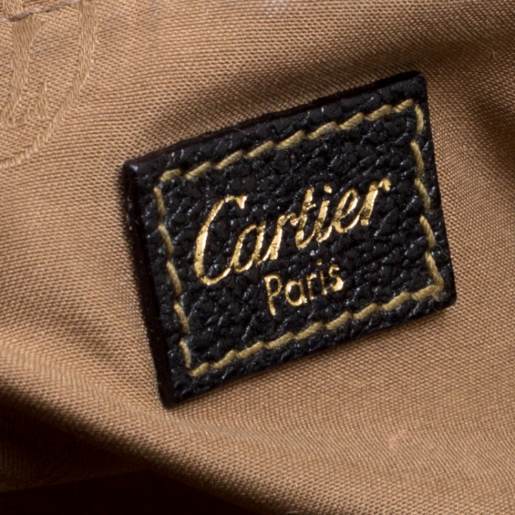 Pre Owned Cartier Black Leather Marcello de Cartier Satchel 