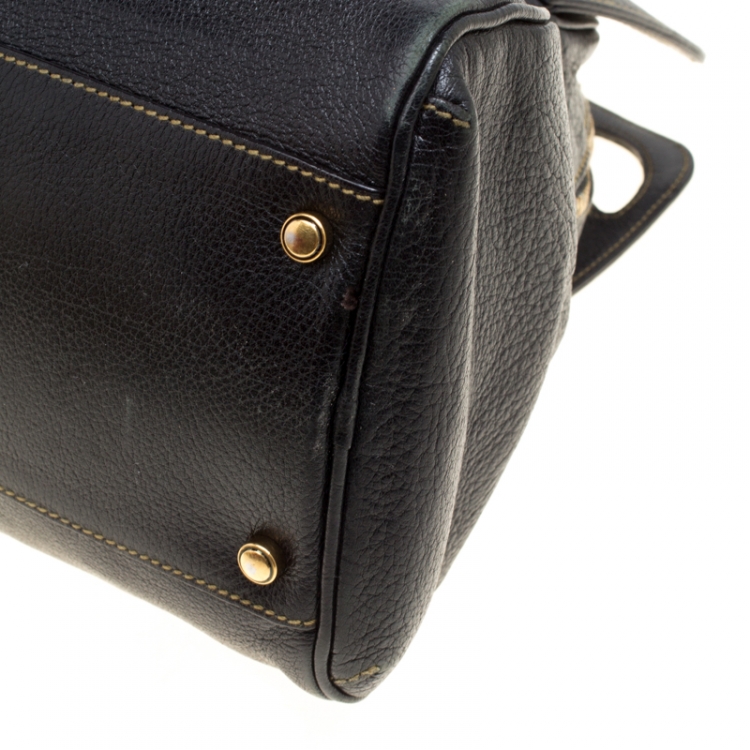 Pre Owned Cartier Black Leather Marcello de Cartier Satchel 