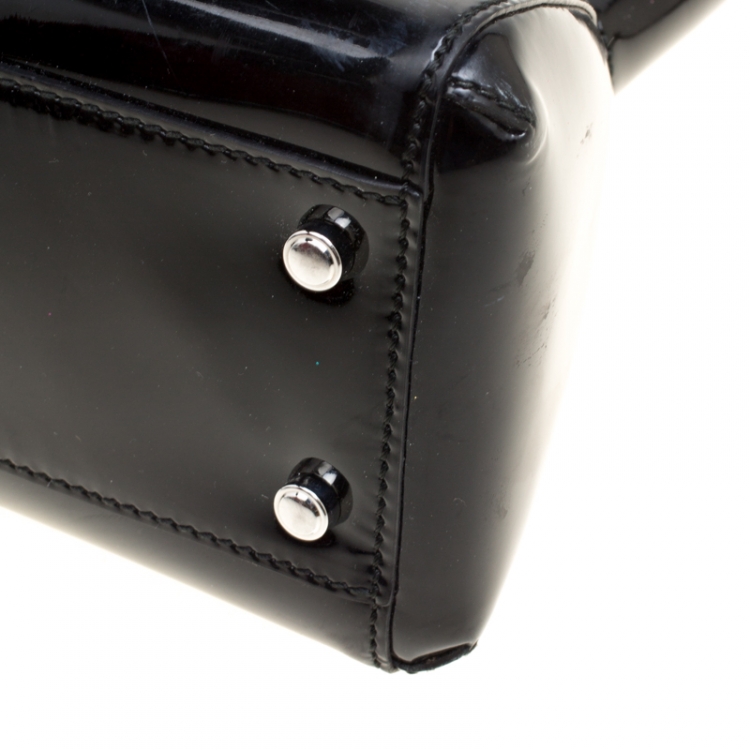 Pre Owned Cartier Black Patent Leather Small Marcello De Cartier Tote