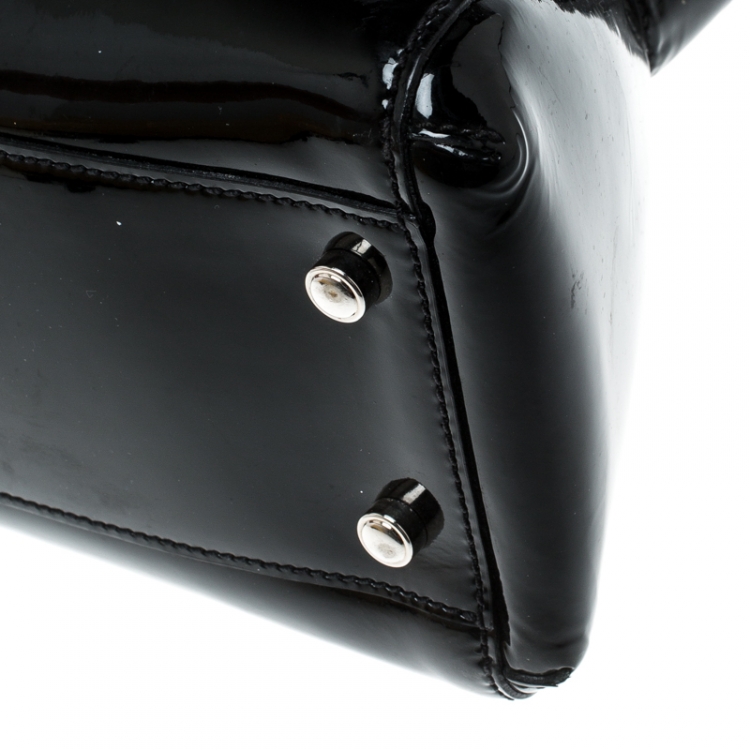 Pre Owned Cartier Black Patent Leather Small Marcello De Cartier Bag