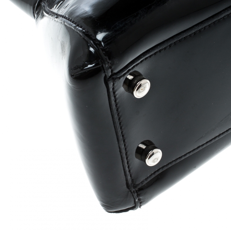 Pre Owned Cartier Black Patent Leather Small Marcello De Cartier Bag