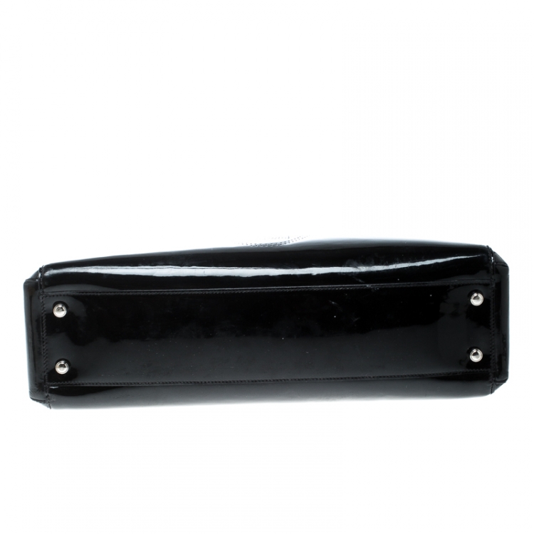 Pre Owned Cartier Black Patent Leather Small Marcello De Cartier Bag