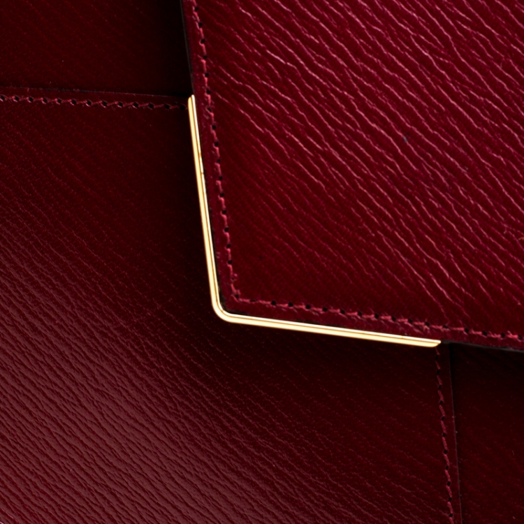 Pre Owned Cartier Red Leather Envelope Shoulder Bag