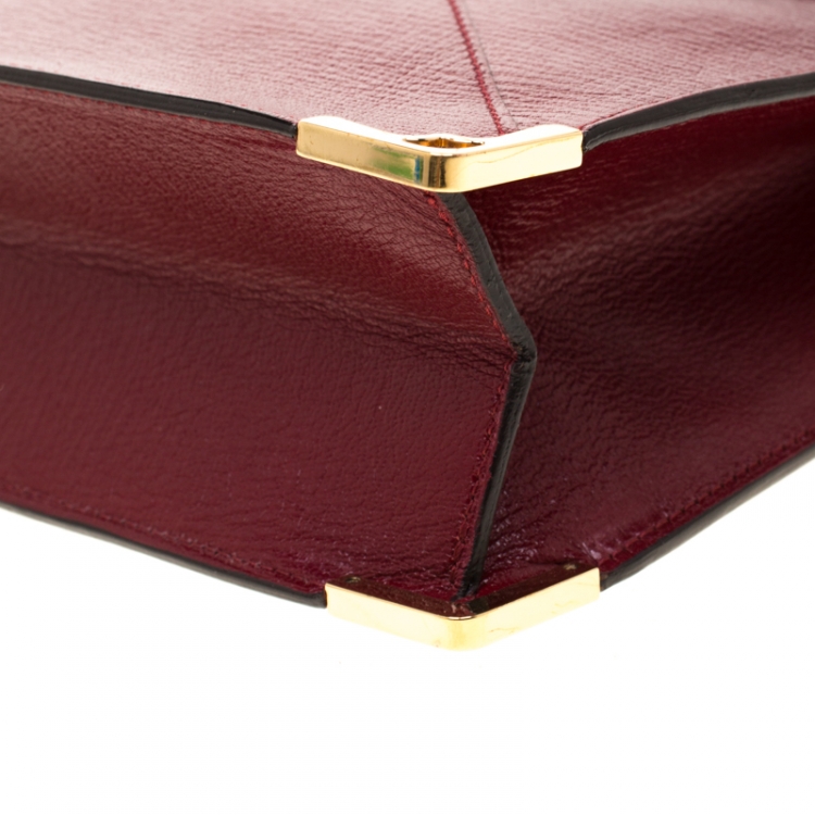 Pre Owned Cartier Red Leather Envelope Shoulder Bag