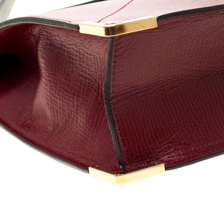 Pre Owned Cartier Red Leather Envelope Shoulder Bag