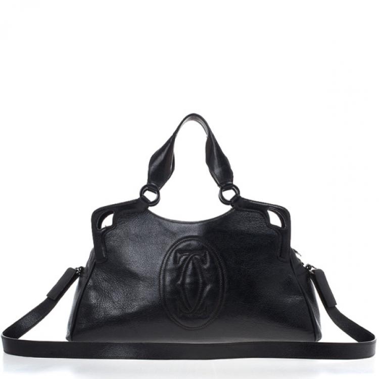 cartier black leather bag