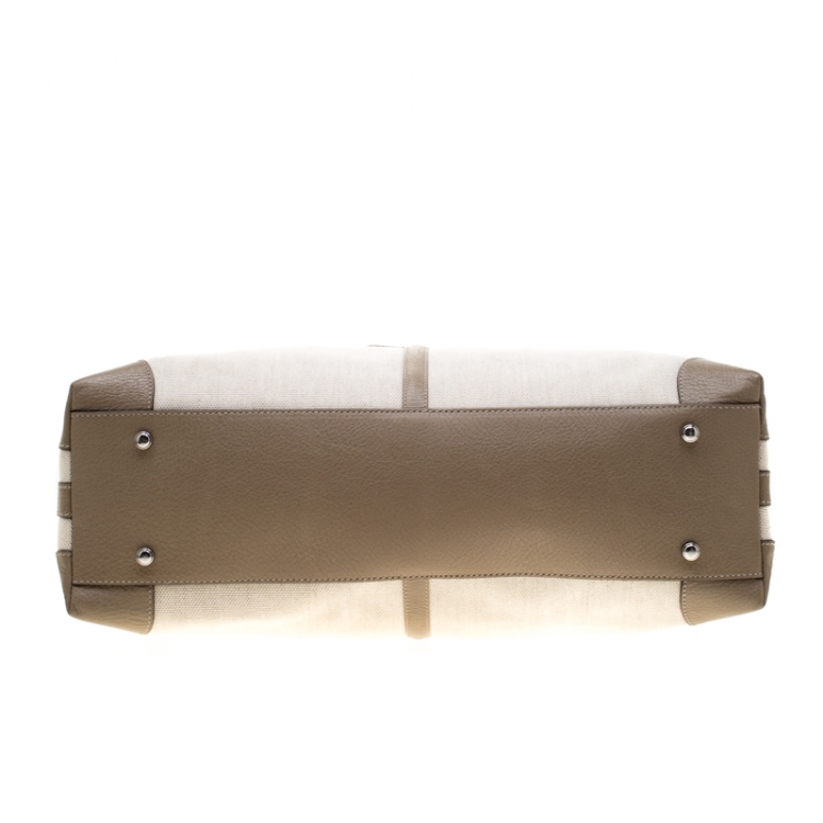 Pre Owned Cartier Beige Canvas and Leather Marcello de Cartier Bag