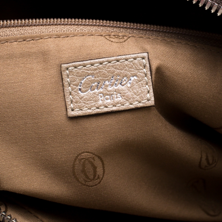 Pre Owned Cartier Beige Canvas and Leather Marcello de Cartier Bag