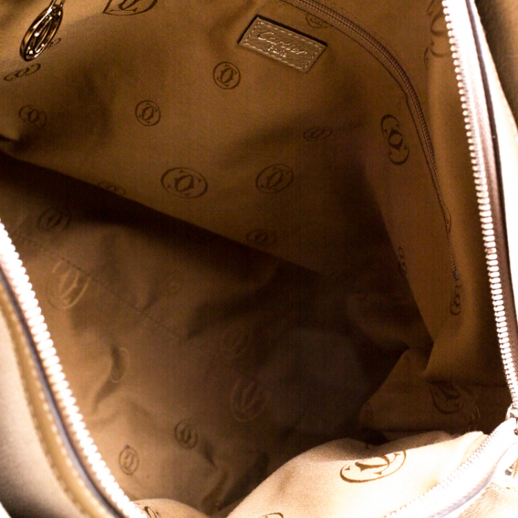 Pre Owned Cartier Beige Canvas and Leather Marcello de Cartier Bag