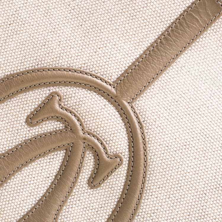 Pre Owned Cartier Beige Canvas and Leather Marcello de Cartier Bag
