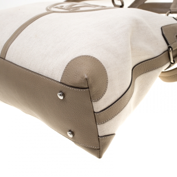 Pre Owned Cartier Beige Canvas and Leather Marcello de Cartier Bag