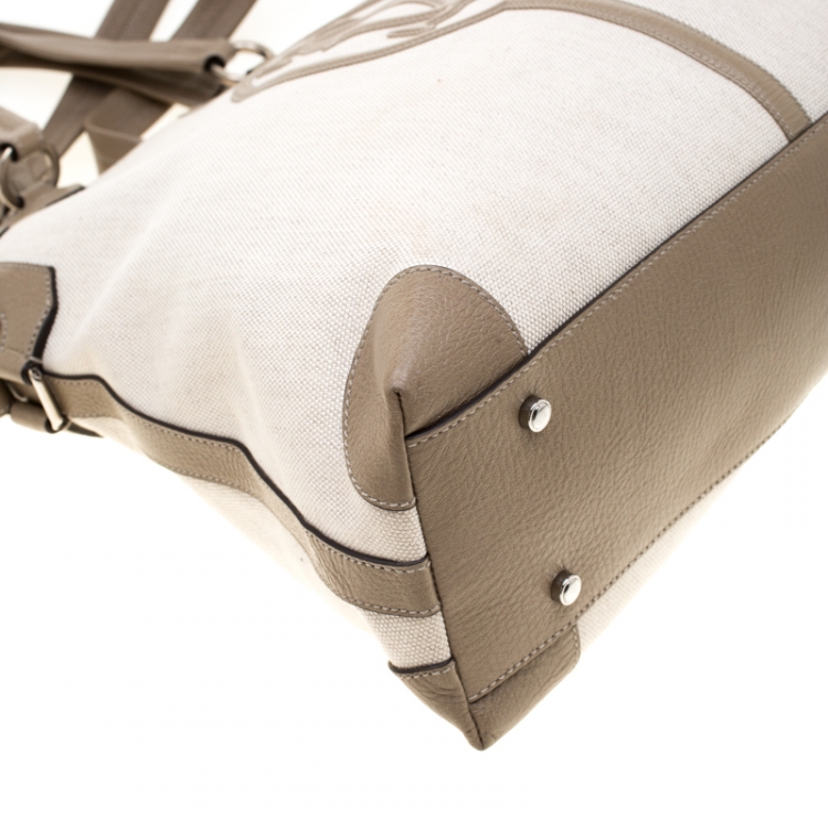Pre Owned Cartier Beige Canvas and Leather Marcello de Cartier Bag