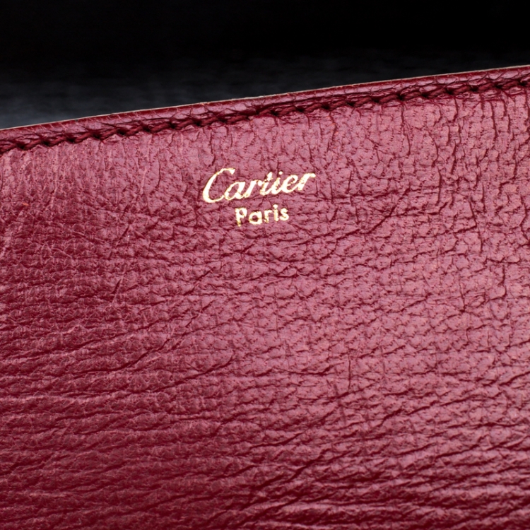Pre Owned Cartier Red Leather Envelope Shoulder Bag