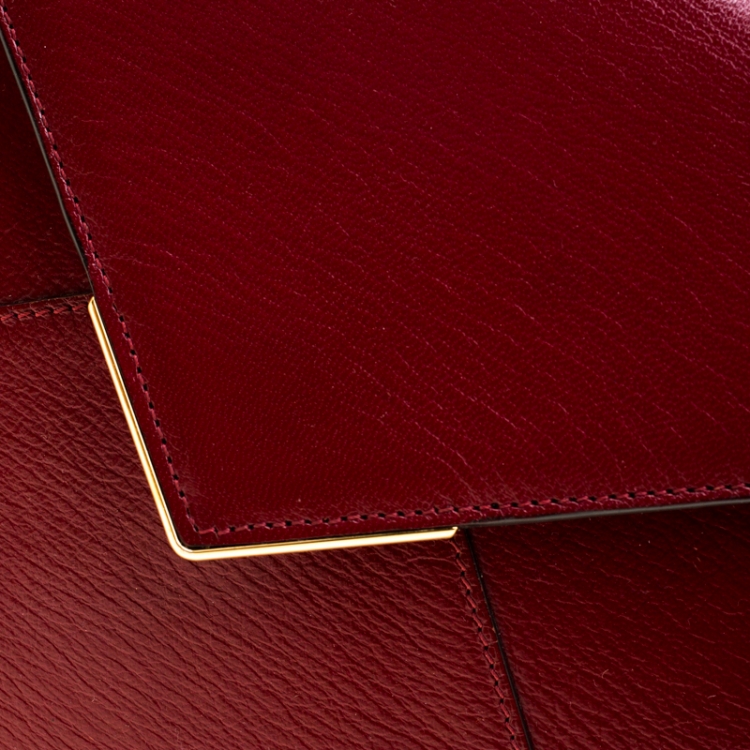 Pre Owned Cartier Red Leather Envelope Shoulder Bag