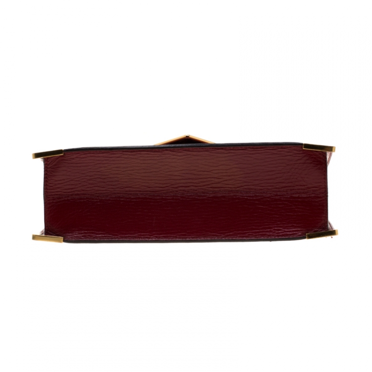 Pre Owned Cartier Red Leather Envelope Shoulder Bag