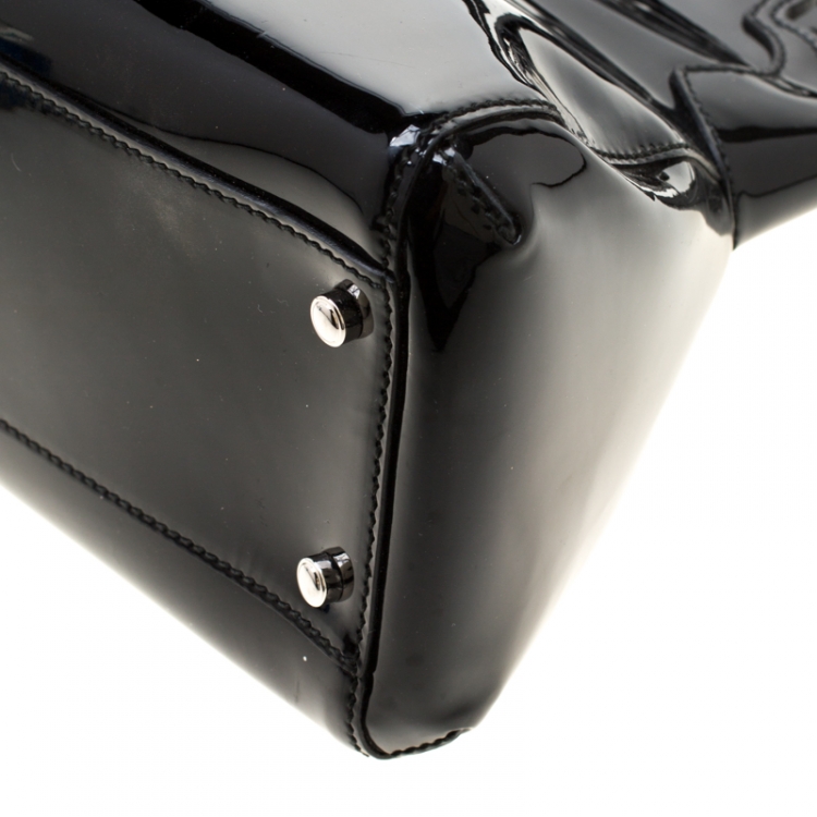 Pre Owned Cartier Black Patent Leather Medium Marcello de Cartier Bag