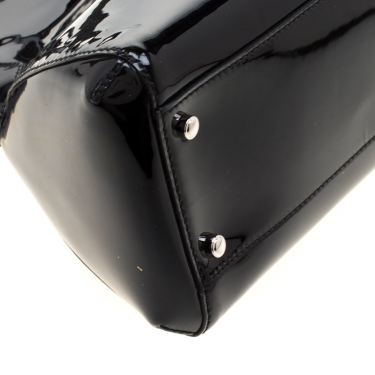 Pre Owned Cartier Black Patent Leather Medium Marcello de Cartier Bag