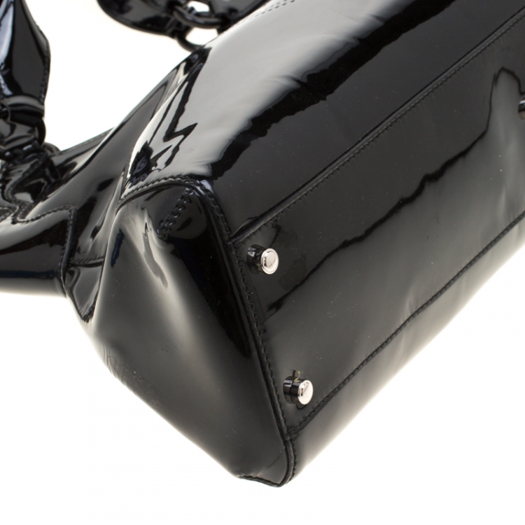 Pre Owned Cartier Black Patent Leather Marcello De Cartier Tote