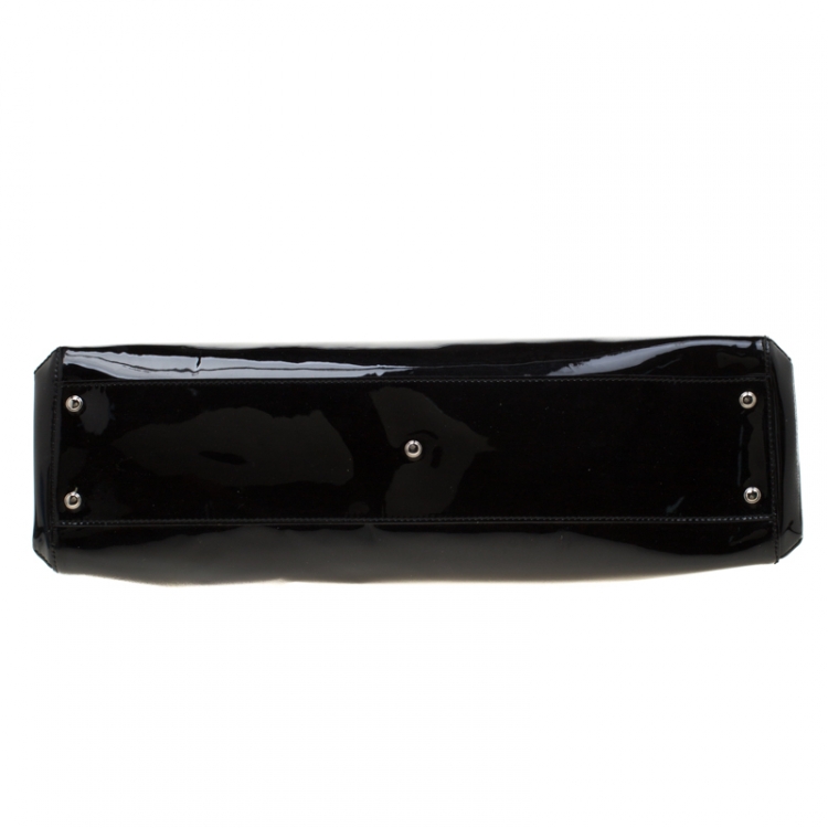 Pre Owned Cartier Black Patent Leather Marcello De Cartier Tote