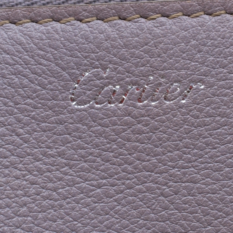Pre Owned Cartier Light Lavander Leather C De cartier Small Tote