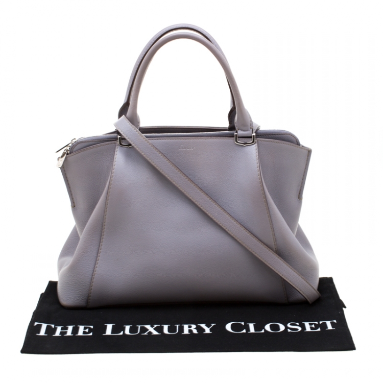 Pre Owned Cartier Light Lavander Leather C De cartier Small Tote