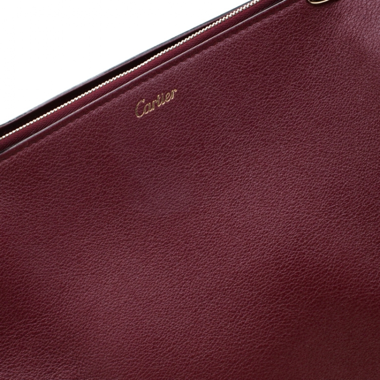 Pre Owned Cartier Red Taurillon Leather Medium C De Cartier Bag