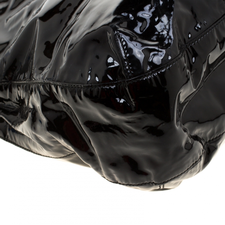 Pre Owned Cartier Black Patent Leather Marcello de Cartier Bag
