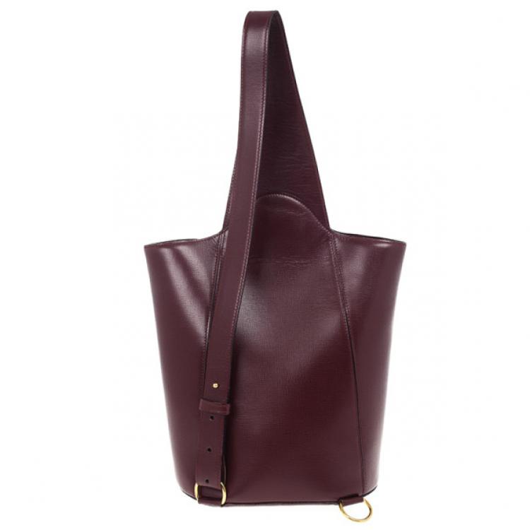 Pre Owned Cartier Maroon Leather Turnlock Sidepack