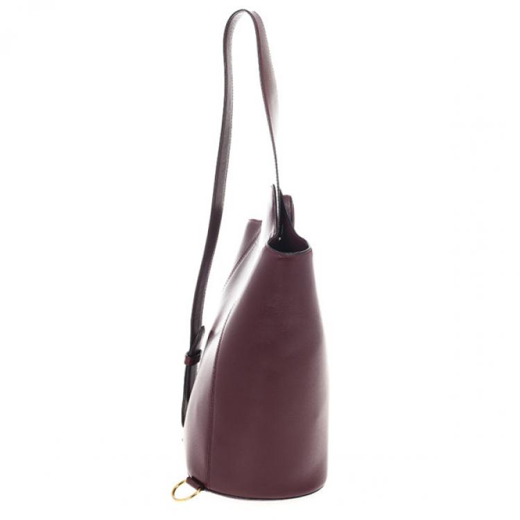 Pre Owned Cartier Maroon Leather Turnlock Sidepack
