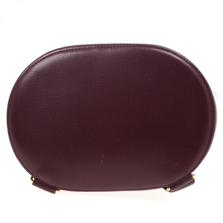 Pre Owned Cartier Maroon Leather Turnlock Sidepack