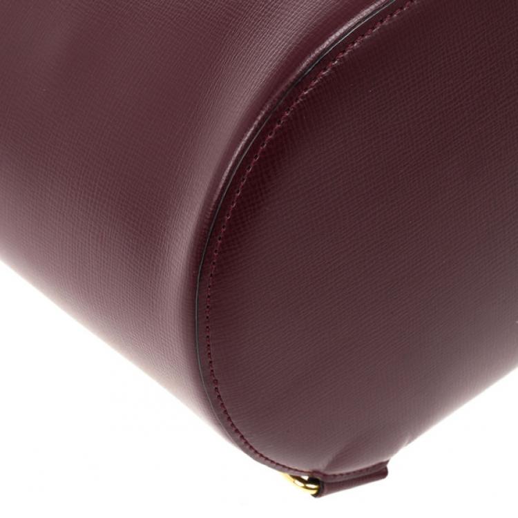 Pre Owned Cartier Maroon Leather Turnlock Sidepack